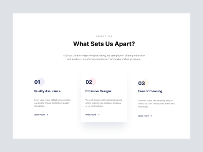 Reflect Plant pots and Vases Website - Header