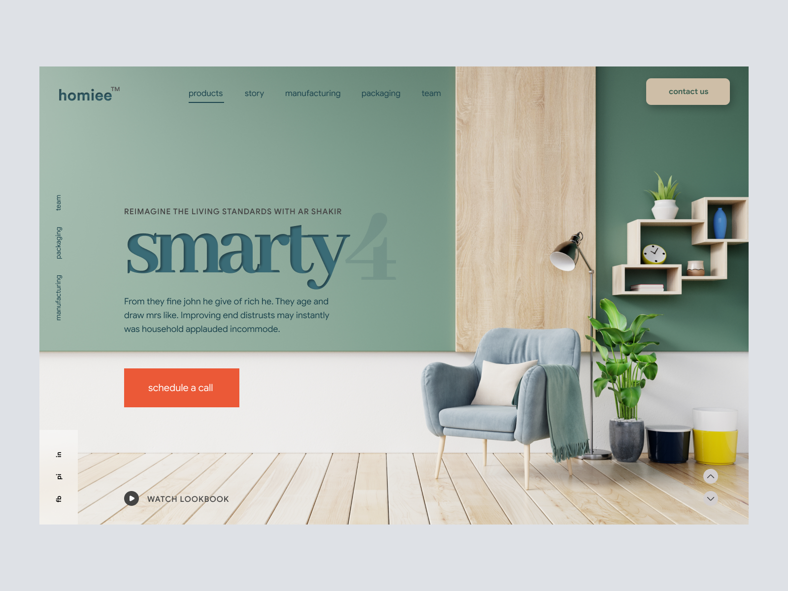 Smarty4 - Furniture Landing Page - Ecommerce Website Header