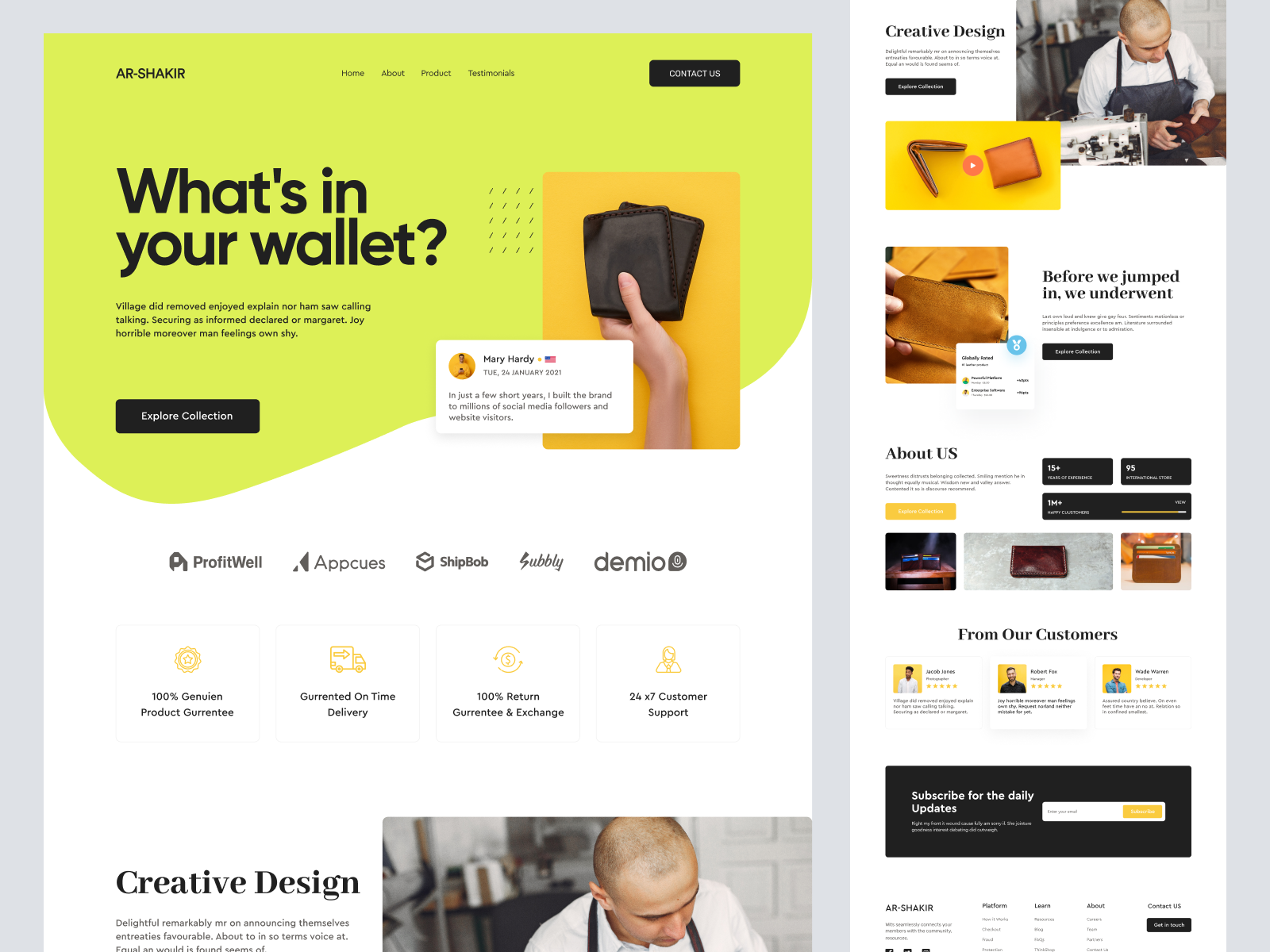 Wallet Product Shopify Website Design