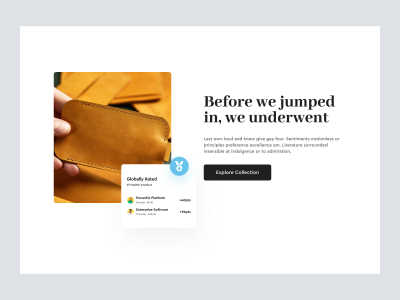 Wallet Product Shopify Website Design - Image content