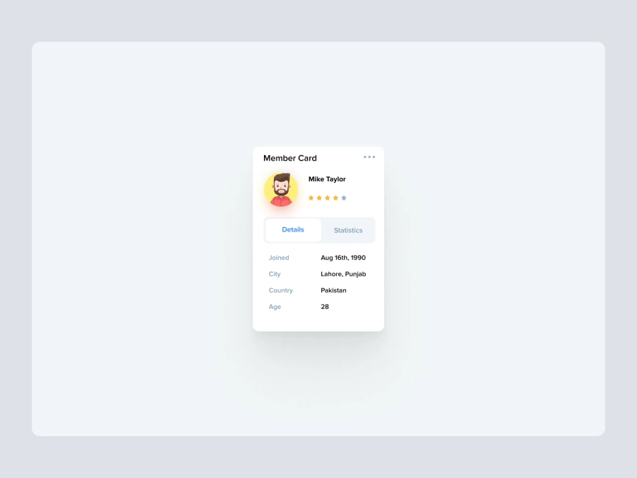 Download About Card for Figma and Adobe XD