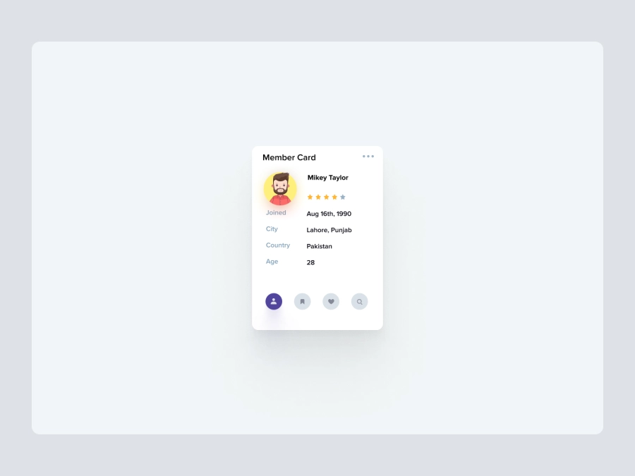 Download About Card for Figma and Adobe XD