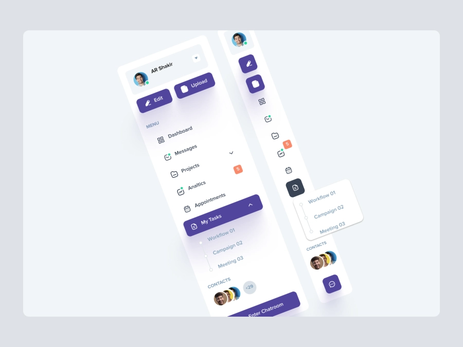 Download Dashboard Top Nav for Figma and Adobe XD