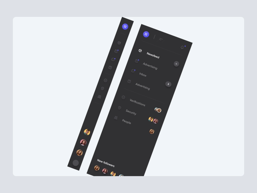 Download Dashboard Sidebar Navigation for Figma and Adobe XD