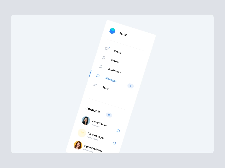 Download Dashboard Sidebar Navigation for Figma and Adobe XD