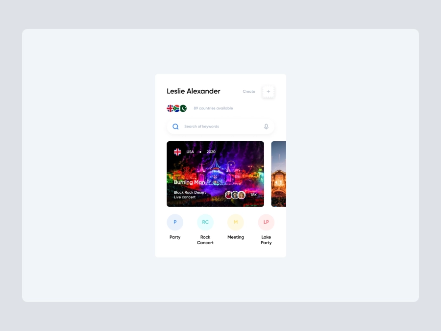 Download Events Card for Figma and Adobe XD