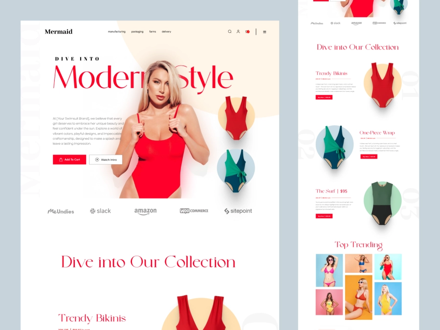 Download Mermaind - Swimwear Shopify Store for Figma and Adobe XD