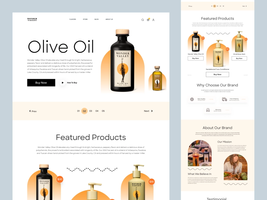 Download Wonder Valley - Olive Oil Shopify Store Design for Figma and Adobe XD