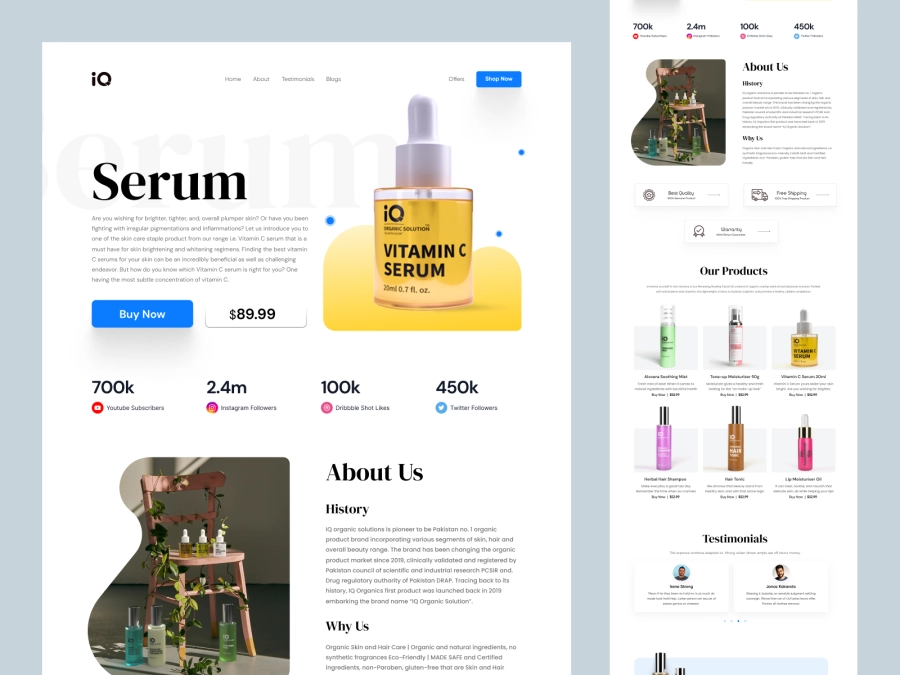 Download IQ - Shopify Cosmetics and Beauty Store for Figma and Adobe XD