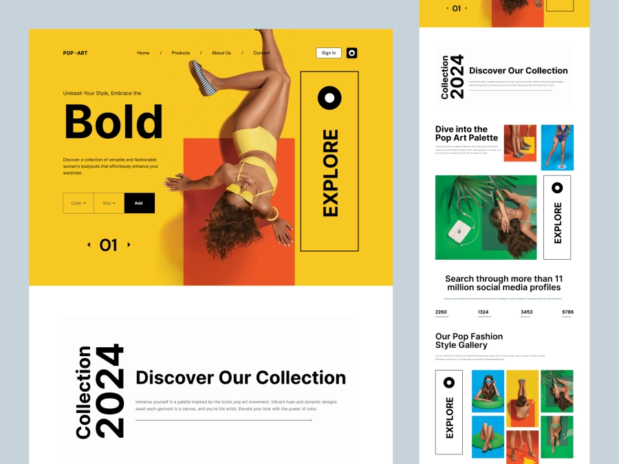 Download PopArt - Shopify Bold Products Store for Figma and Adobe XD