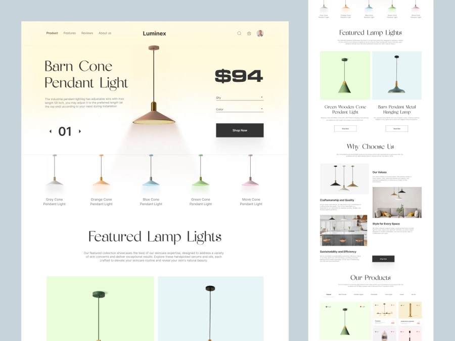 Download Luminex - Home Decore and Lamps for Figma and Adobe XD