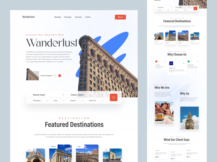 Download Wanderlust - Real Estate Website Homepage for Figma and Adobe XD