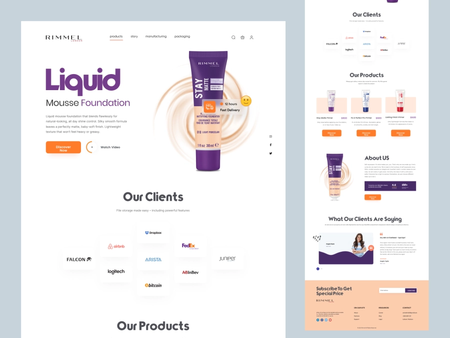 Download RIMMEL - Shopify Store Design for Cosmetics Products for Figma and Adobe XD