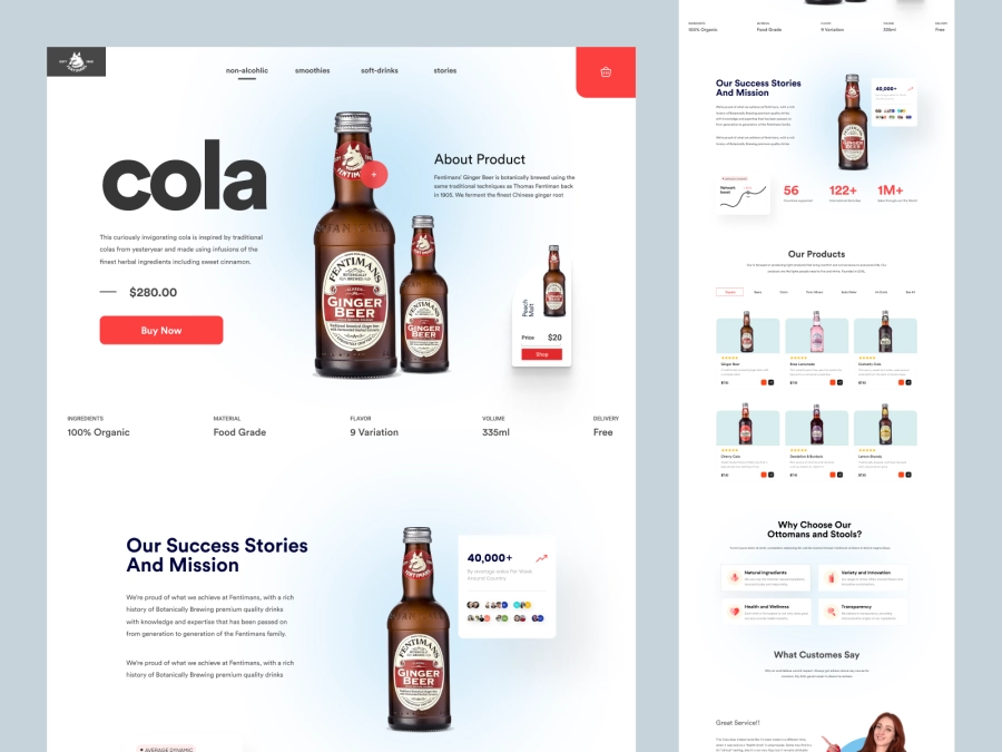 Download Cola - Store Design for Cold Drinks for Figma and Adobe XD