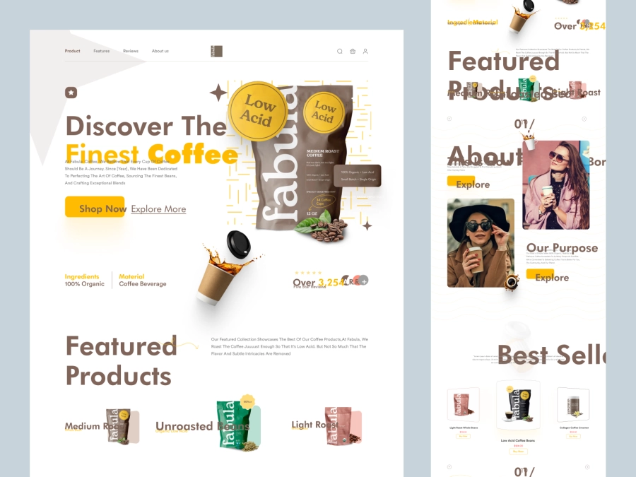 Download Febula - Organic Tea and Coffee Store for Figma and Adobe XD