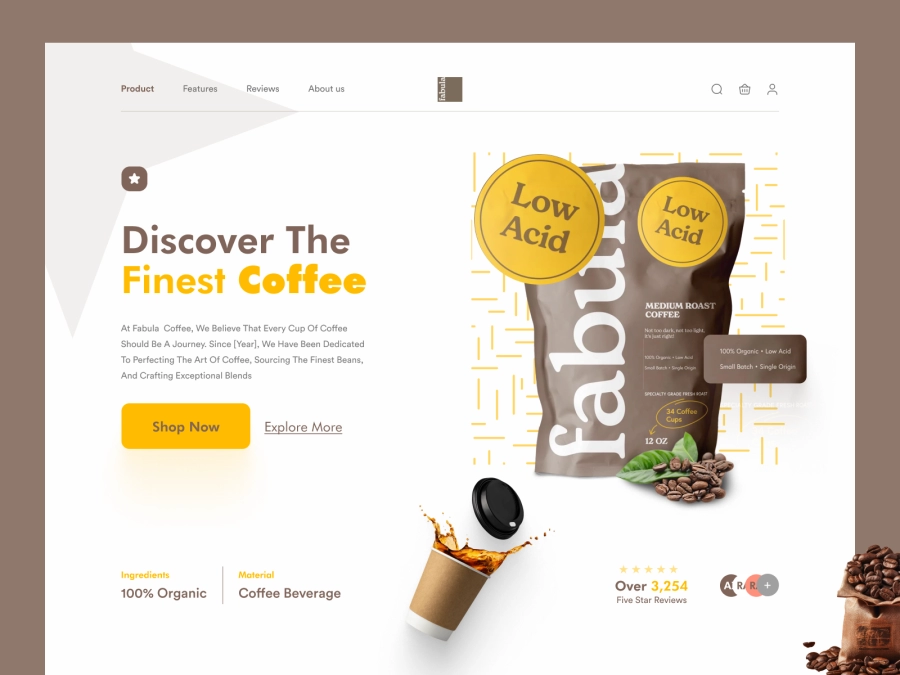 Febula - Organic Tea and Coffee Store for Figma and Adobe XD - screen 1