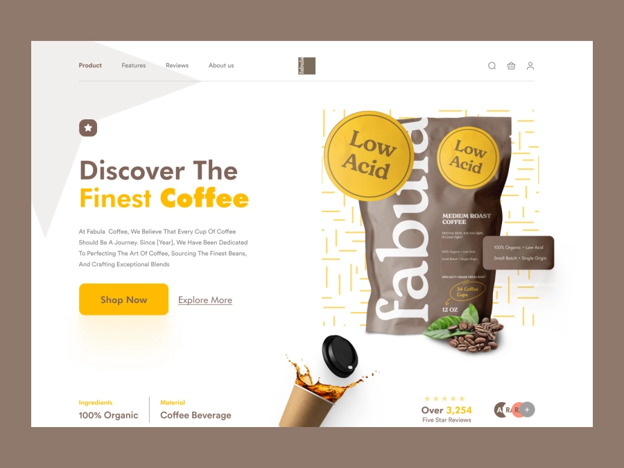 Download Tea/Coffee Website Hero for Figma and Adobe XD