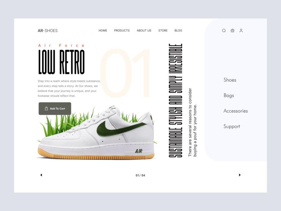 Download Shoe Website Hero for Figma and Adobe XD