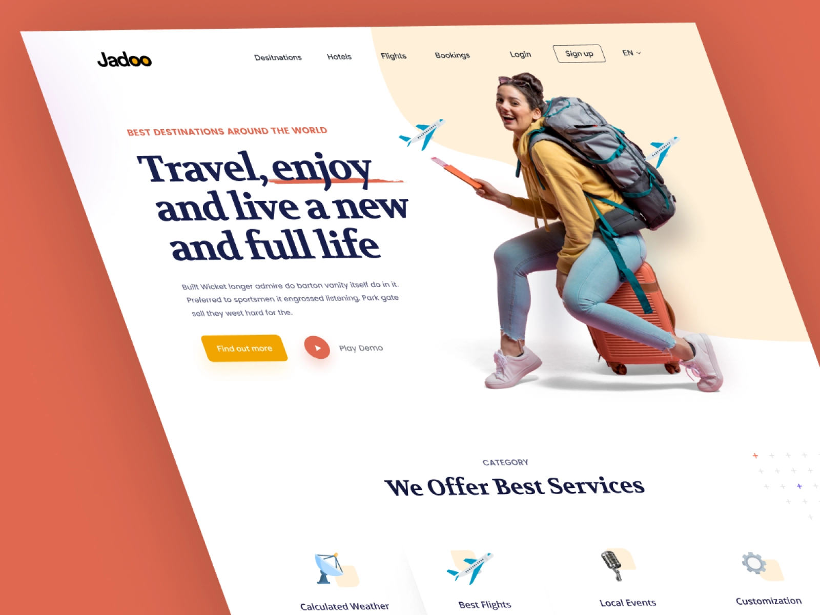 Jadoo - Travel Company Website Template screen 1