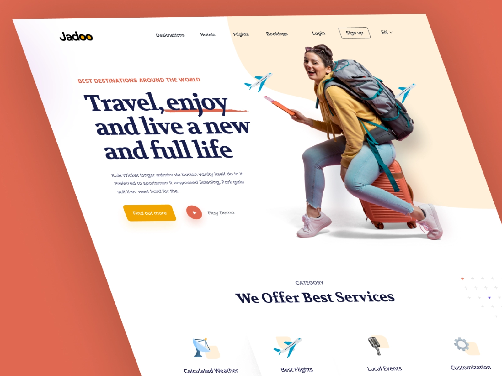 Jadoo - Travel Company Website Template for Figma and Adobe XD - screen 1