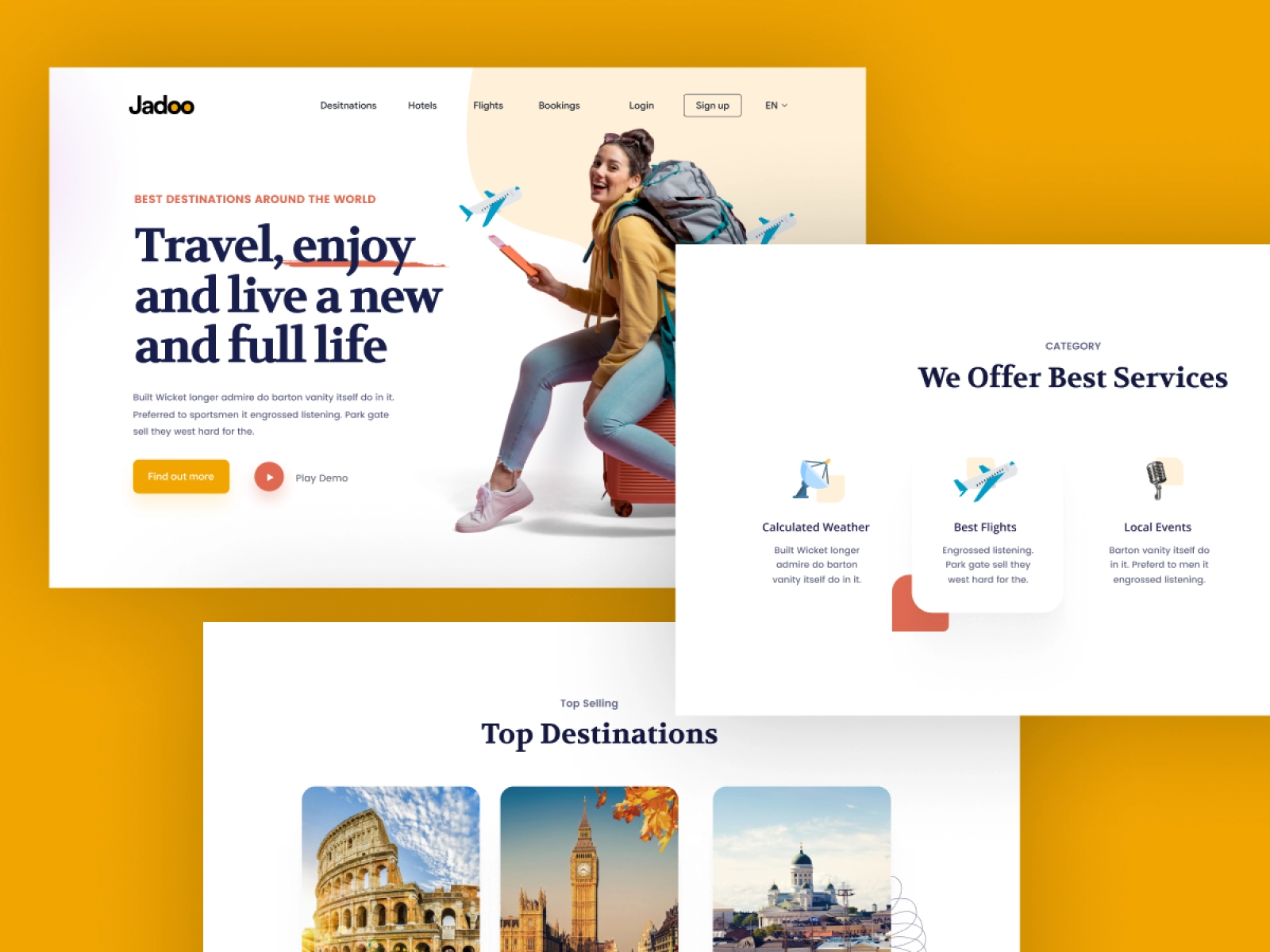 Jadoo - Travel Company Website Template for Figma and Adobe XD - screen 2