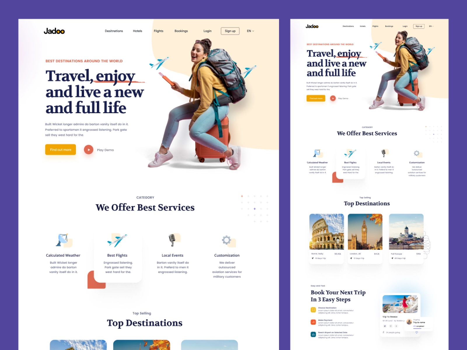 Jadoo - Travel Company Website Template for Figma and Adobe XD - screen 3