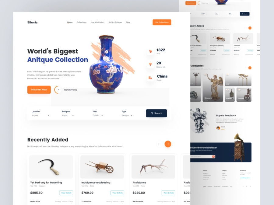 Download Siboria - Antique Products Store Design for Figma and Adobe XD
