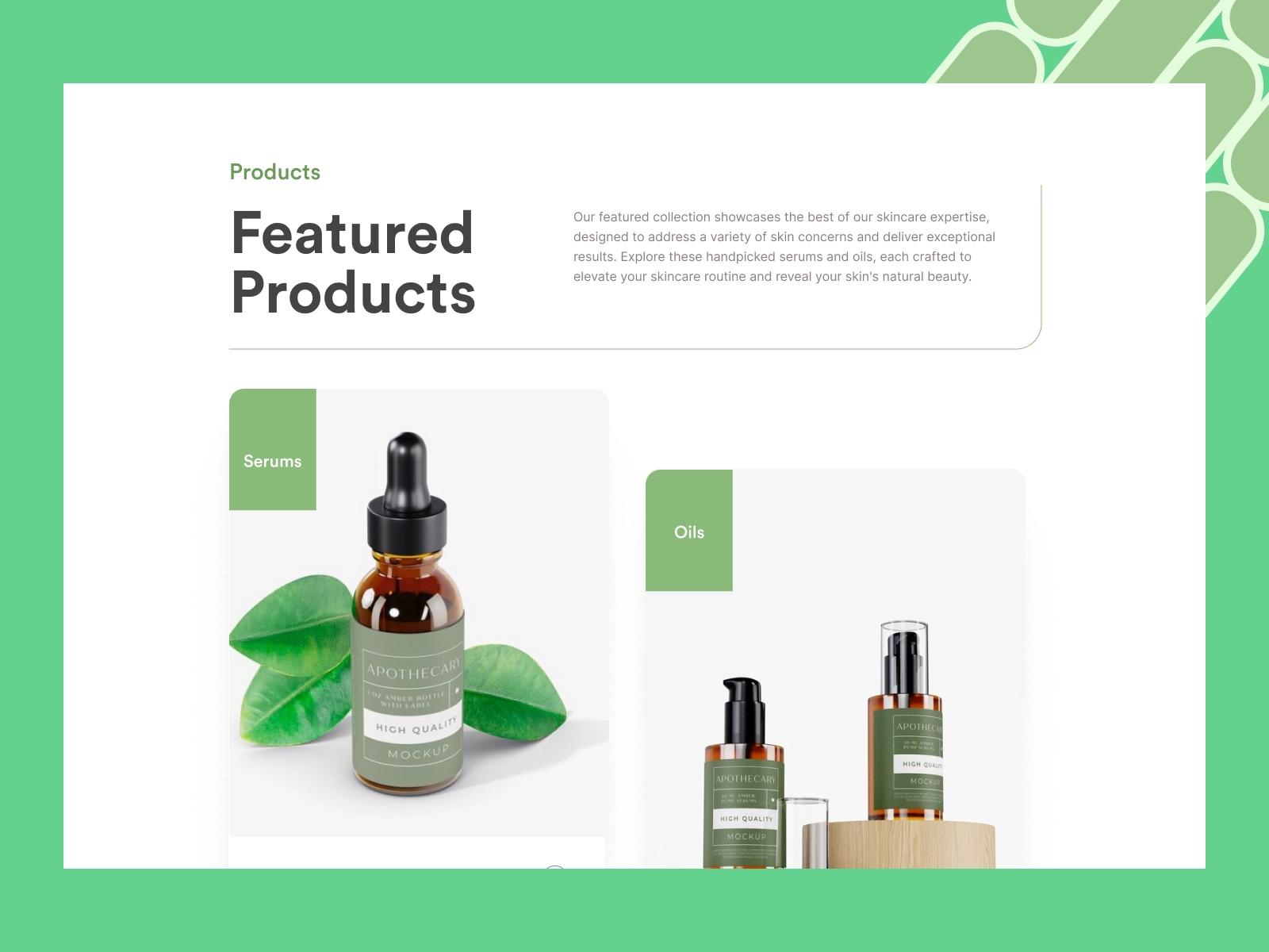 Vitamen - Cosmetics Serum Product Website for Figma and Adobe XD - screen 2
