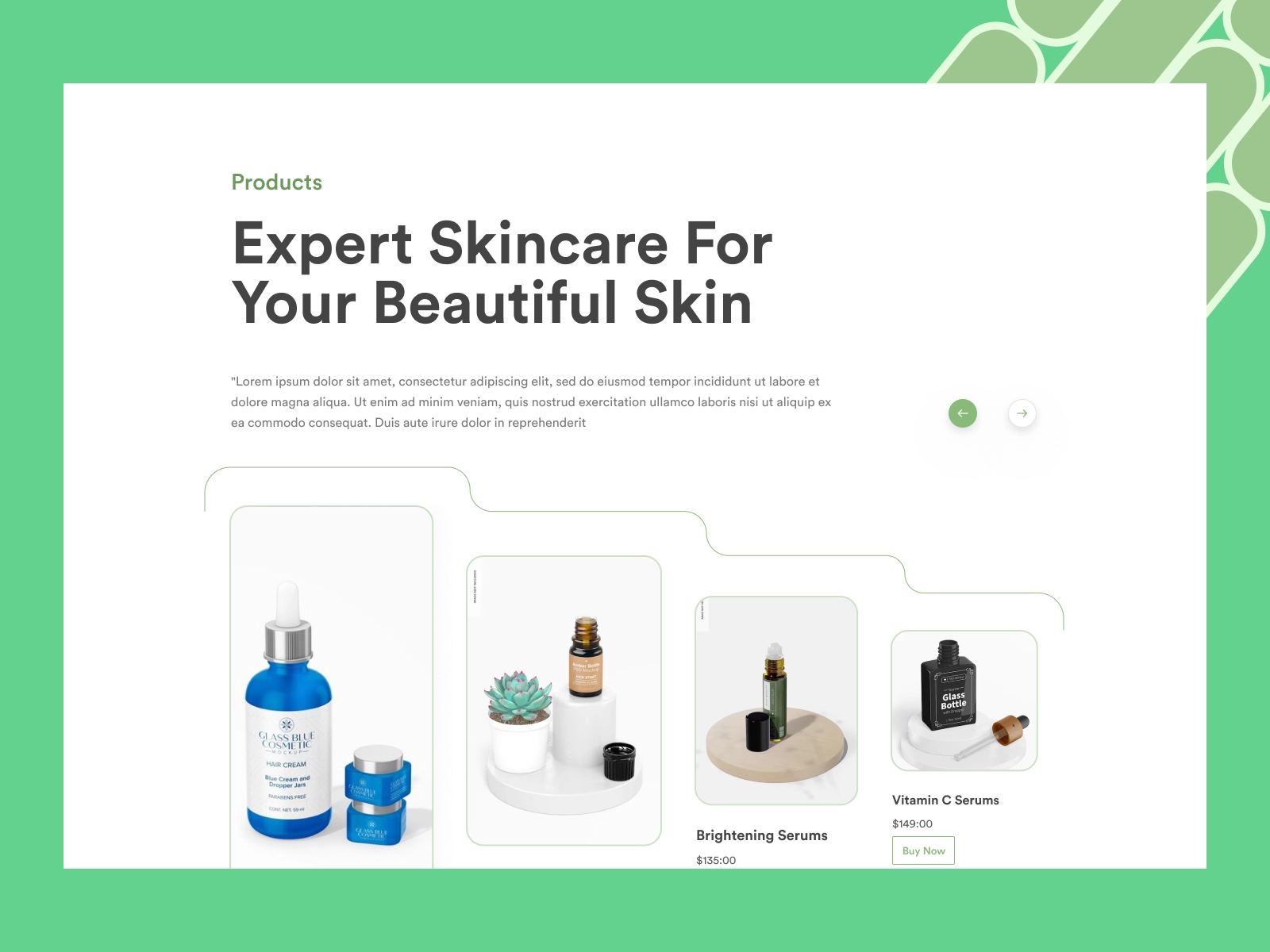 Vitamen - Cosmetics Serum Product Website for Figma and Adobe XD - screen 3