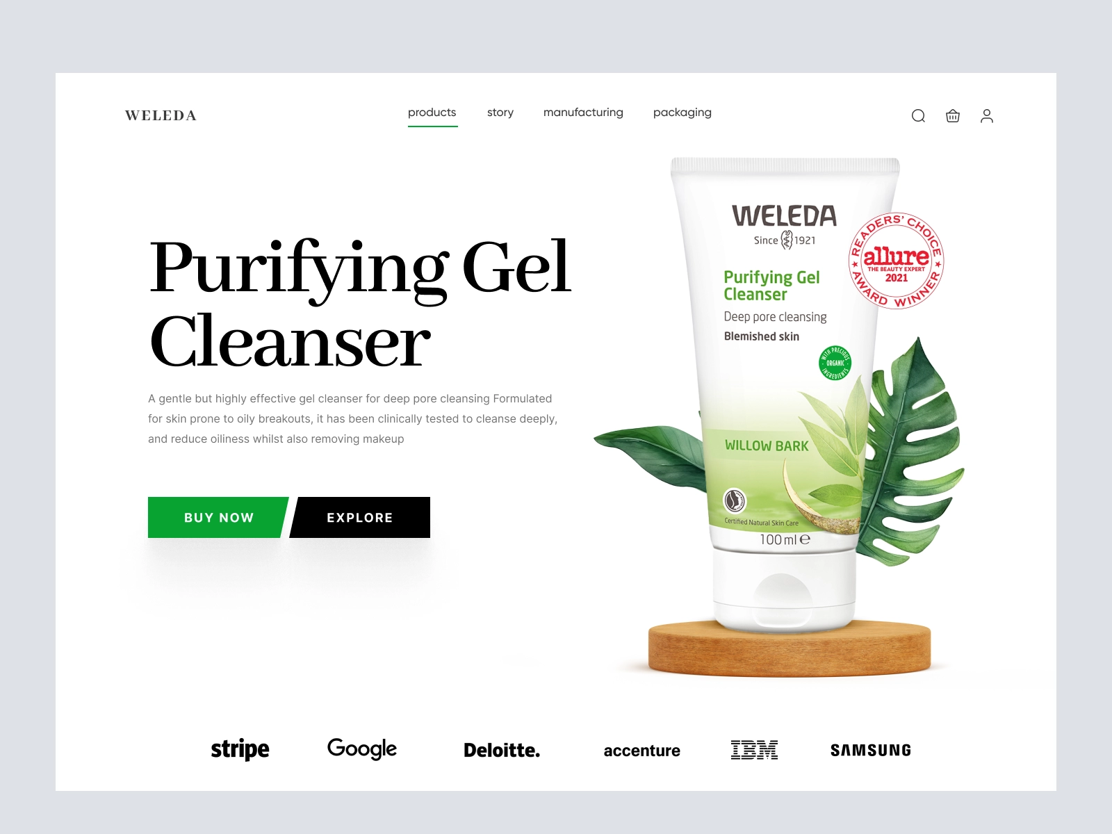 Weleda - Cosmetics and Beauty Store for Figma and Adobe XD - screen 1