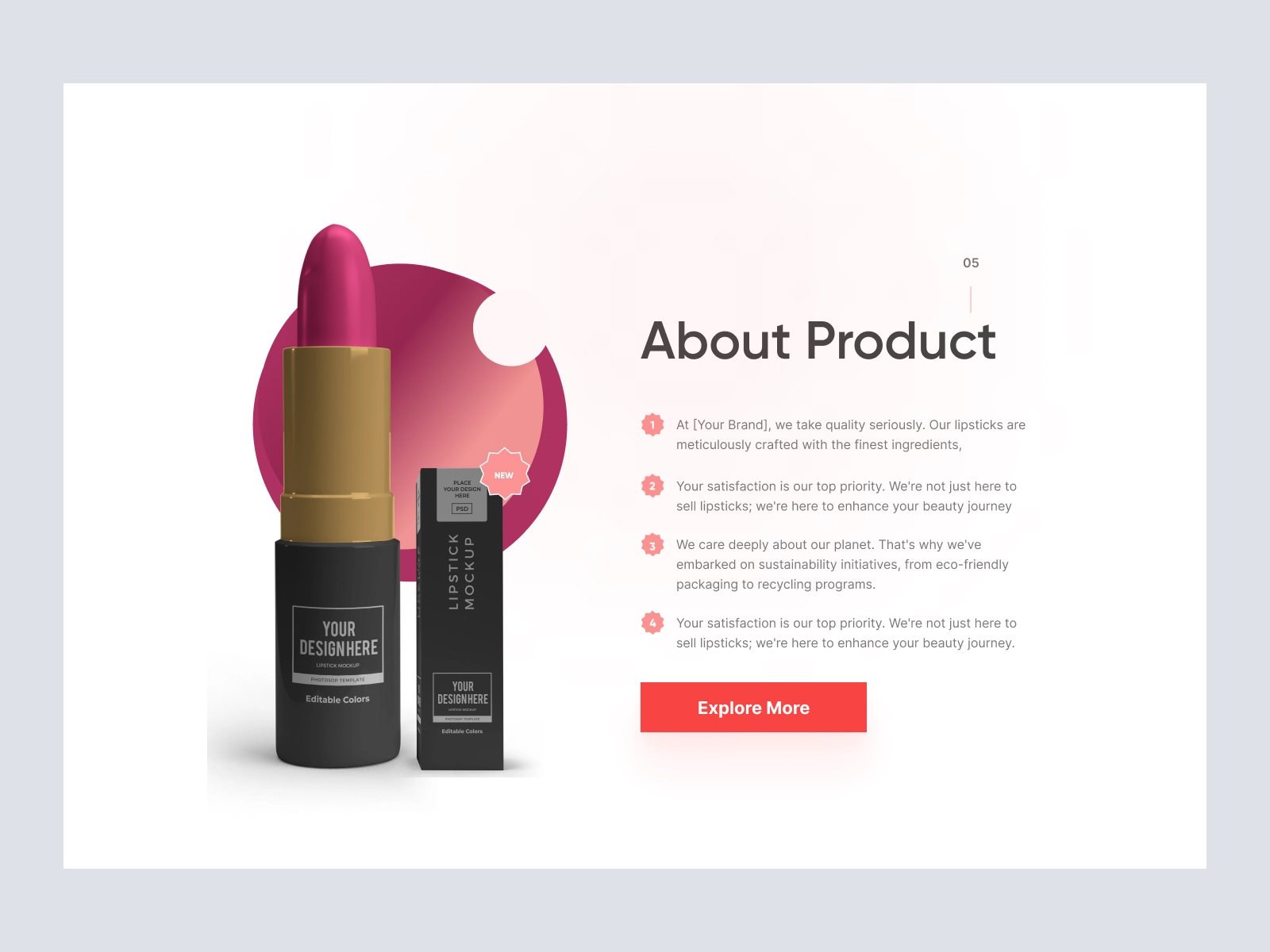 Eleanor - Cosmetics Serum Product Website for Figma and Adobe XD - screen 5