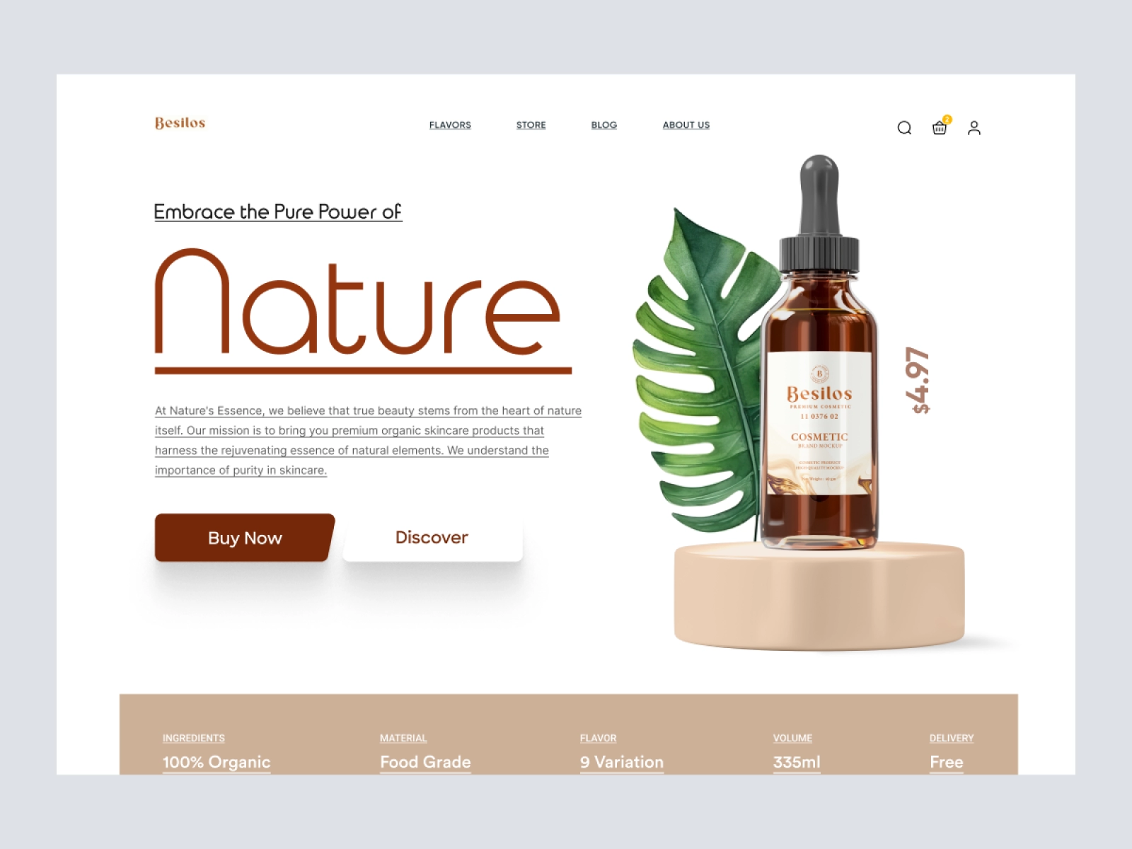 AUNatural Organics - Beauty and Cosmetics Store for Figma and Adobe XD - screen 1