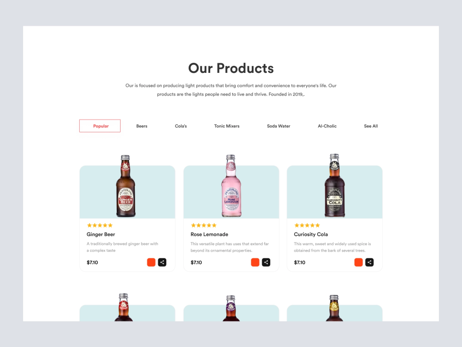 Cola - Store Design for Cold Drinks for Figma and Adobe XD - screen 3