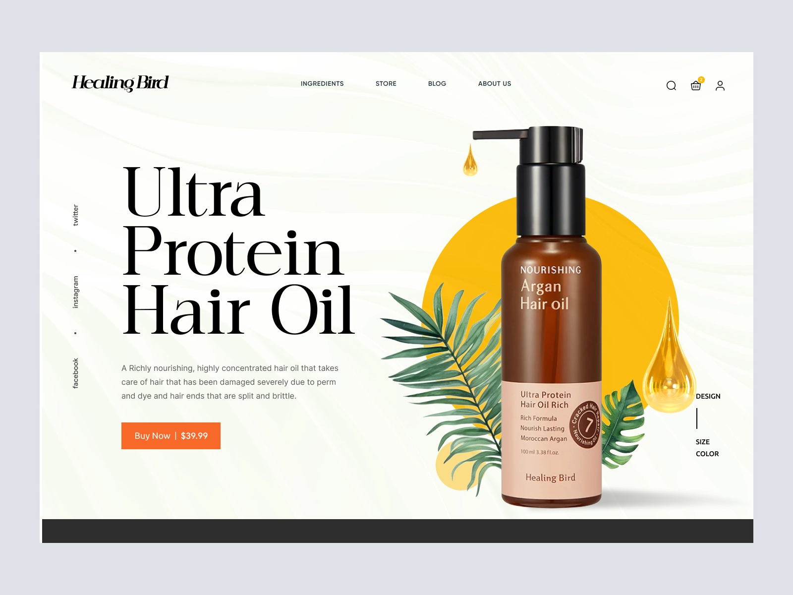 Healing Bird - Beauty and Cosmetics Product Store for Figma and Adobe XD - screen 1