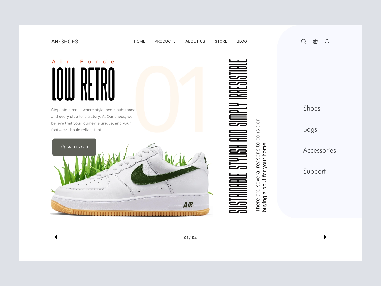 Low Retro - Shopify Website Design for Shoes Company for Figma and Adobe XD - screen 1