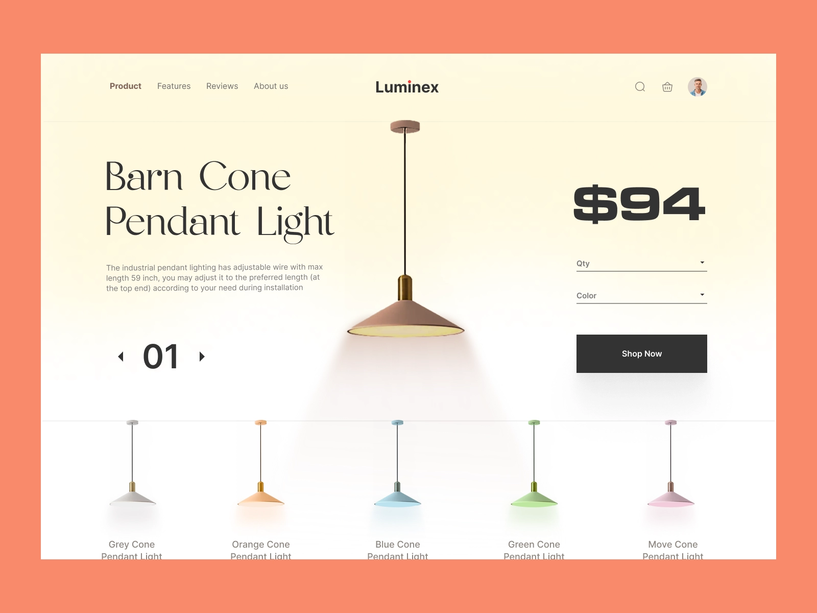 Luminex - Home Decore and Lamps for Figma and Adobe XD - screen 1