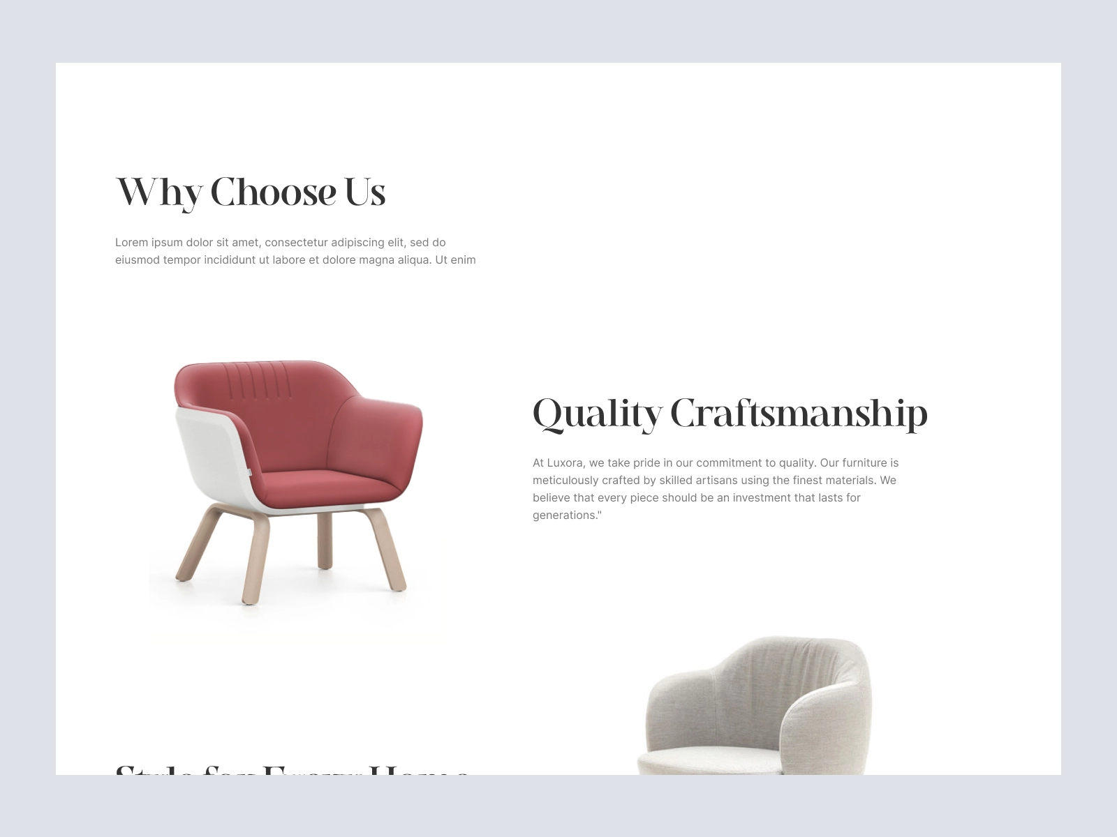 Luxora - Modern Furniture Store for Figma and Adobe XD - screen 3