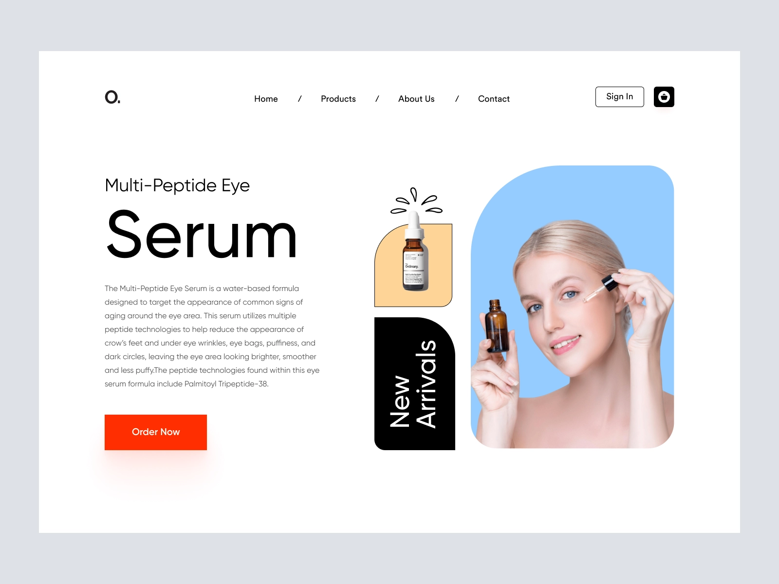O. - Shopify Website Design for Beauty and Cosmetics Sotre for Figma and Adobe XD - screen 1