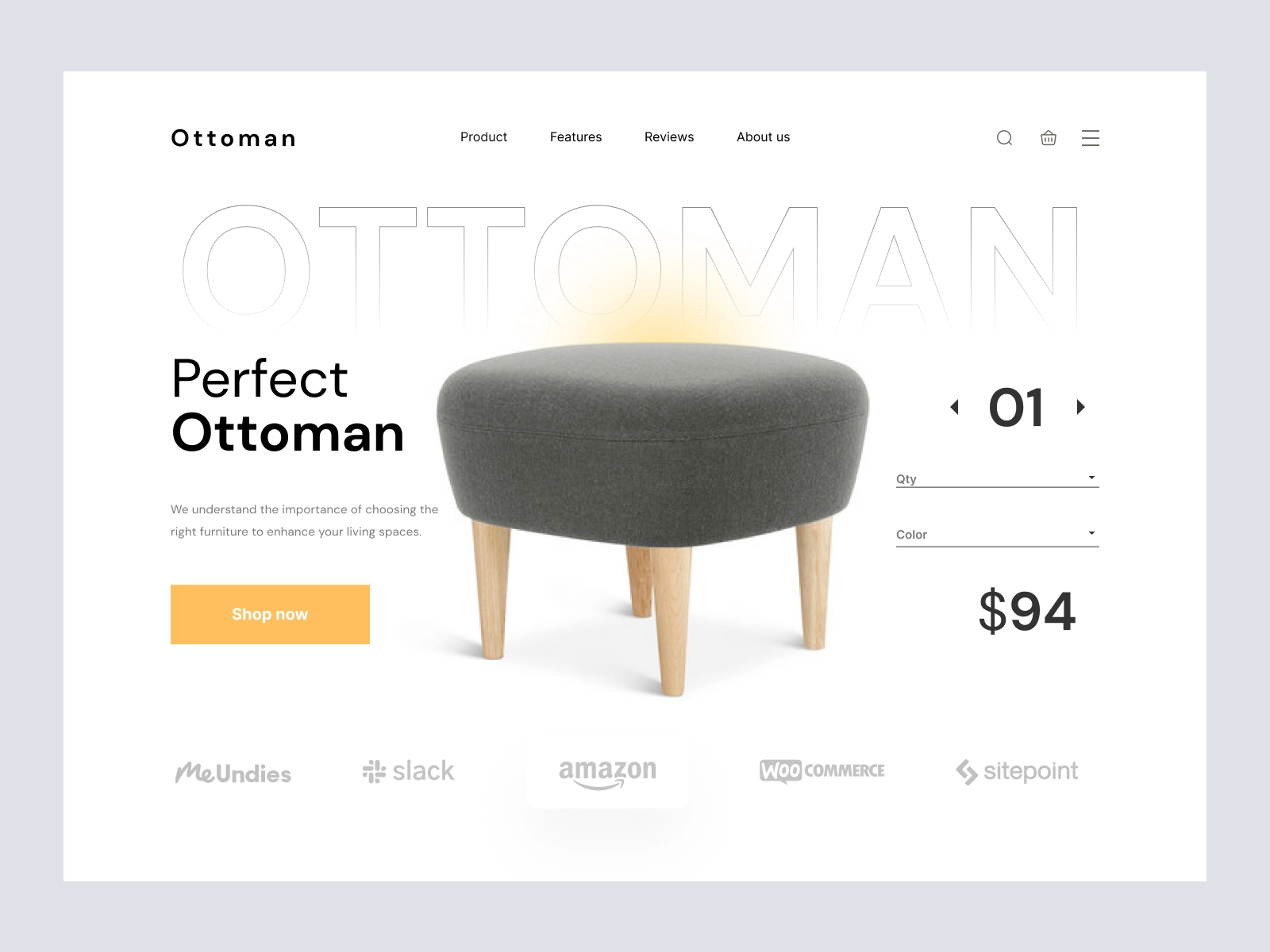 Ottoman - Furniture Store Design for Figma and Adobe XD - screen 1