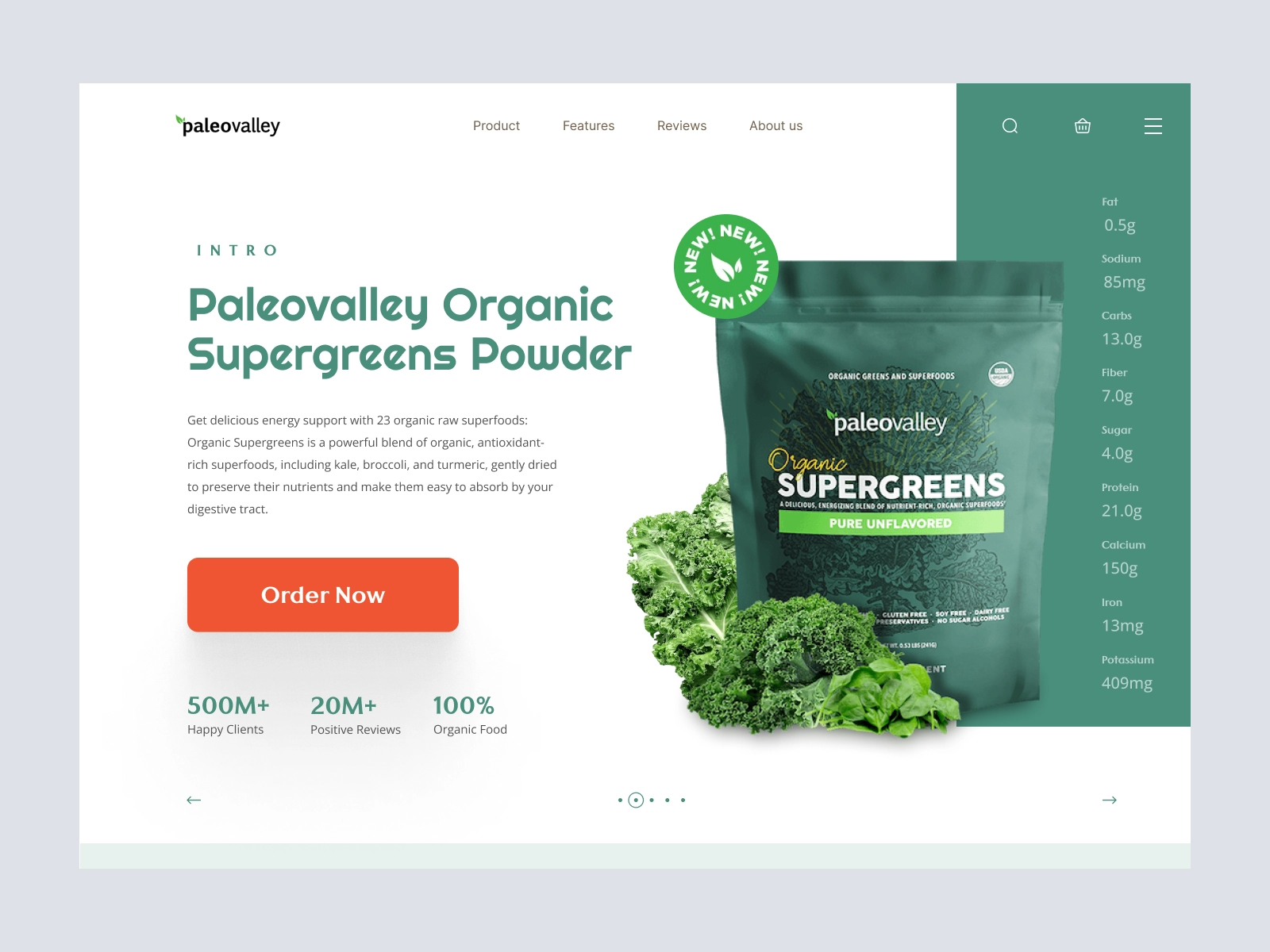 PaleoValley - Organic Food for Figma and Adobe XD - screen 1