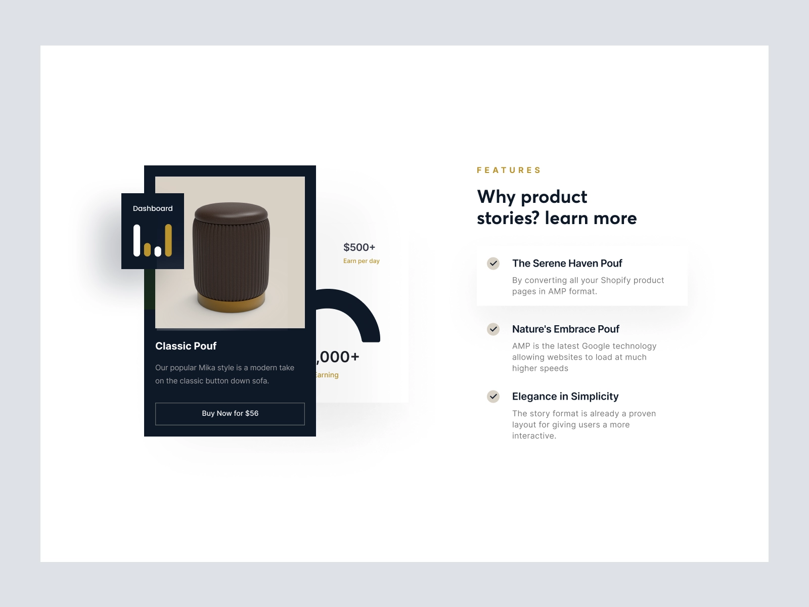 PuffNest - Shopify Store Design for Furniture Products for Figma and Adobe XD - screen 3