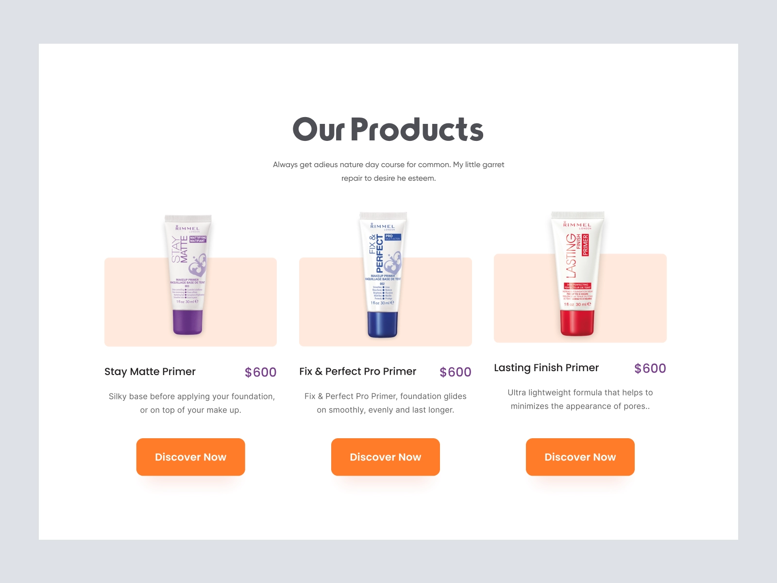 RIMMEL - Shopify Store Design for Cosmetics Products for Figma and Adobe XD - screen 3