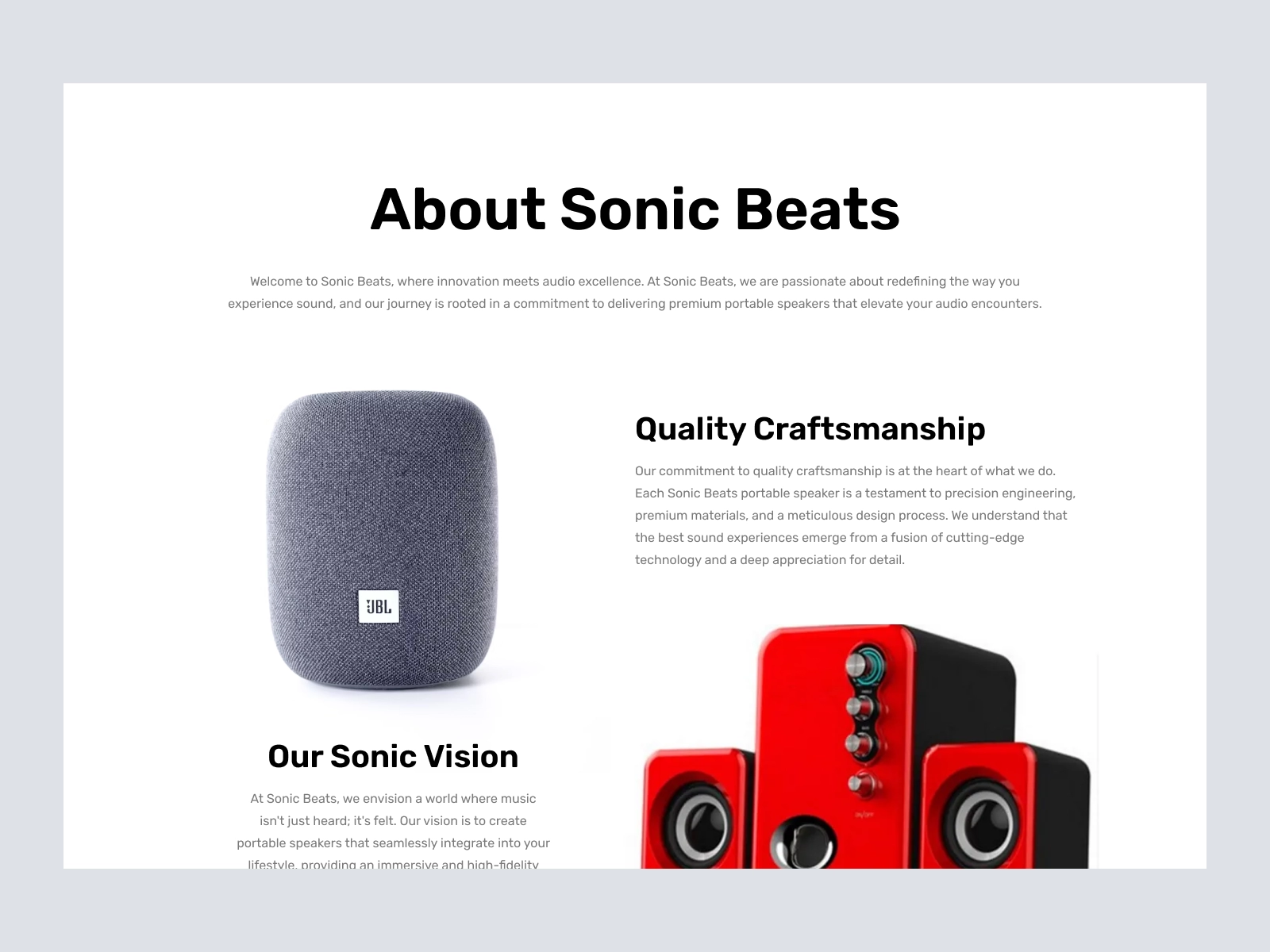 SonicBeats - Bluetooth Speakers and Radio Shopify Store for Figma and Adobe XD - screen 3