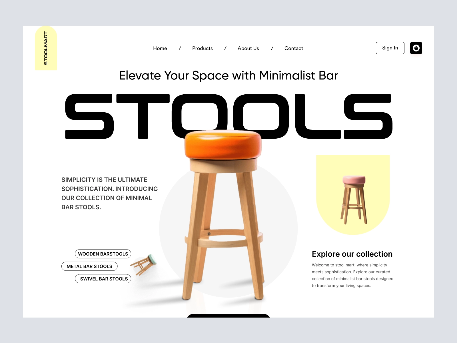 StoolMart - Modern Furniture Store for Figma and Adobe XD - screen 1