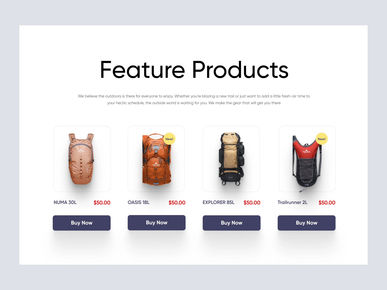 Teton - Backpack Store Design for Figma and Adobe XD - screen 3