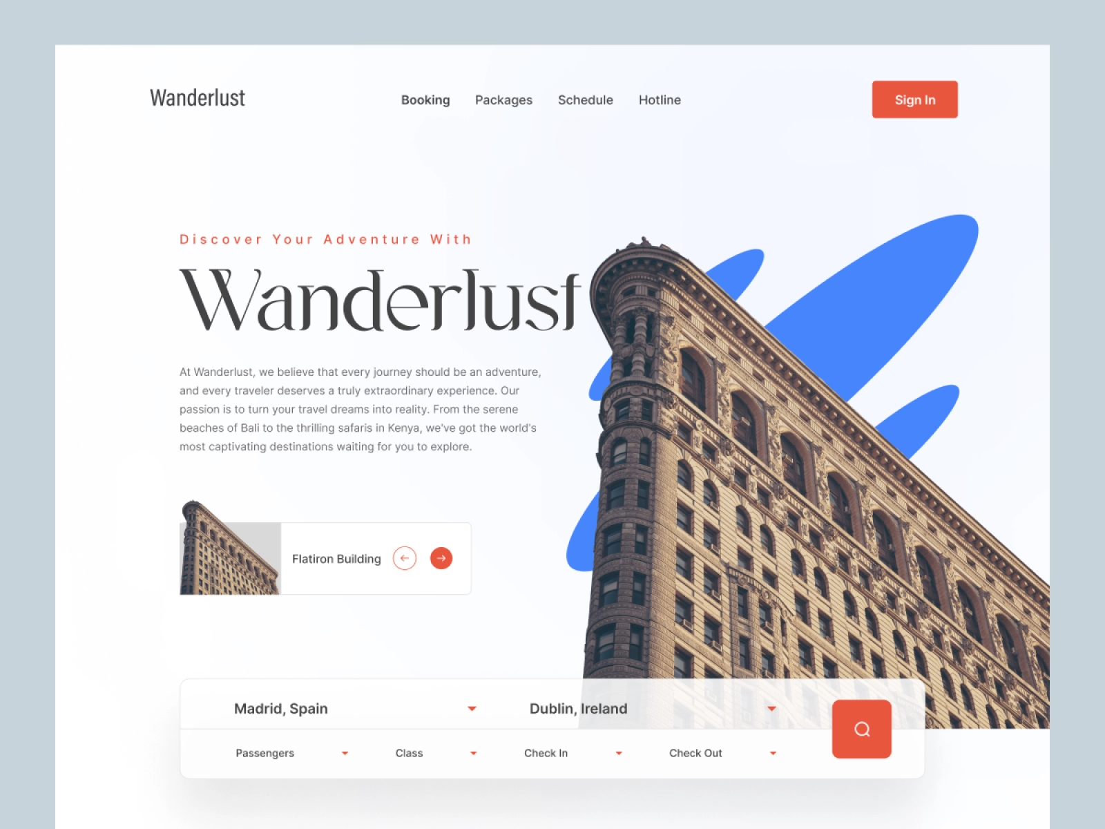 Wanderlust - Real Estate Website Homepage for Figma and Adobe XD - screen 1