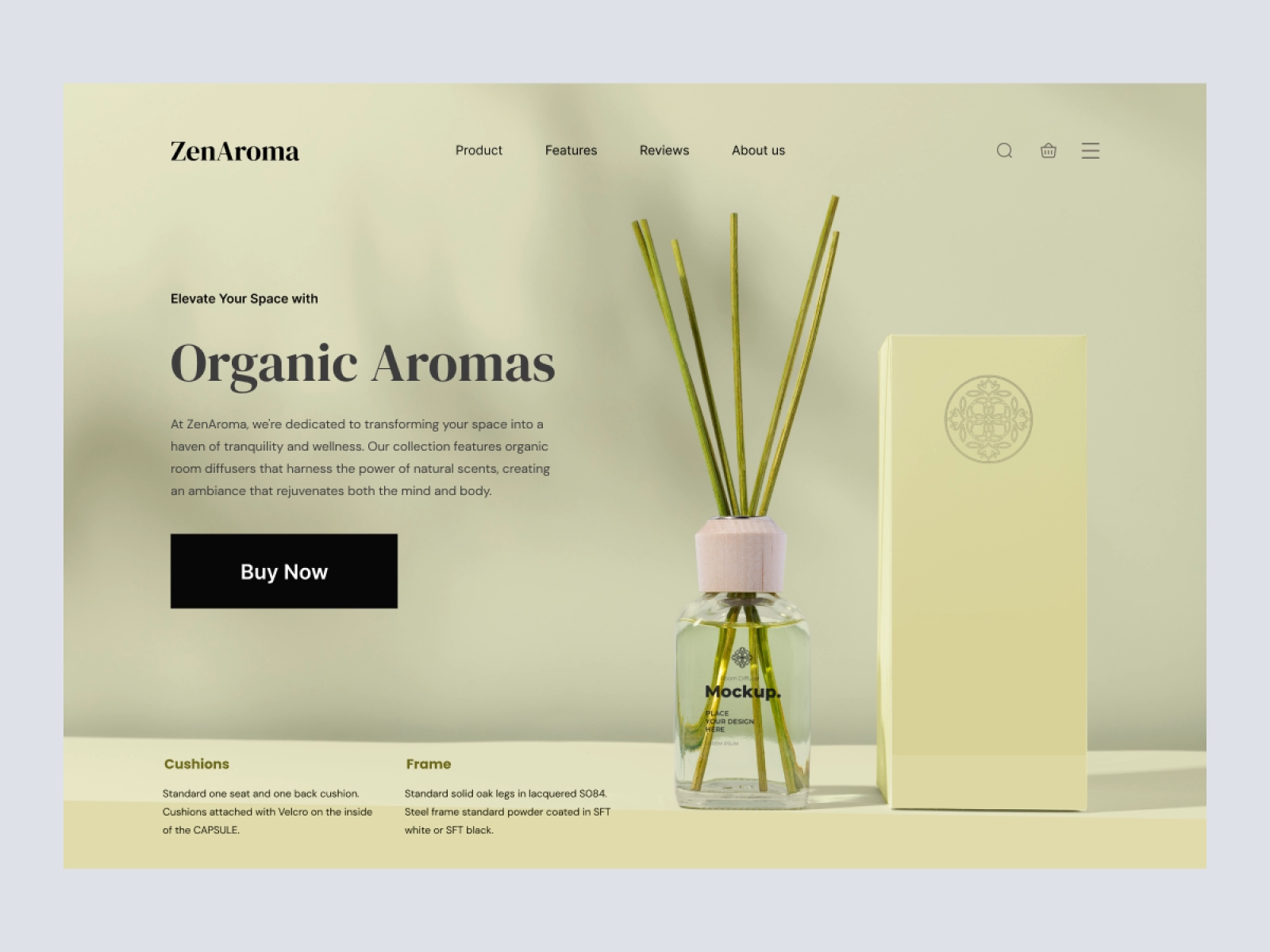 ZenAroma - Organic Product Store for Figma and Adobe XD - screen 1
