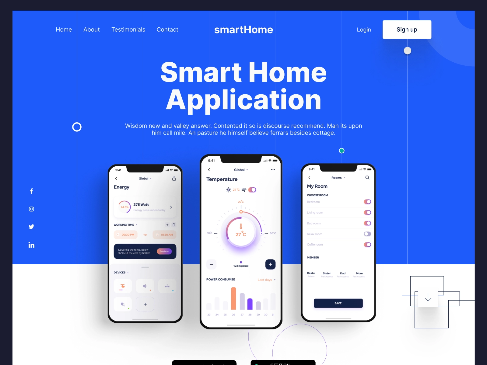 Smart Home Mobile App Landing Page - Full Page for Figma and Adobe XD - screen 1