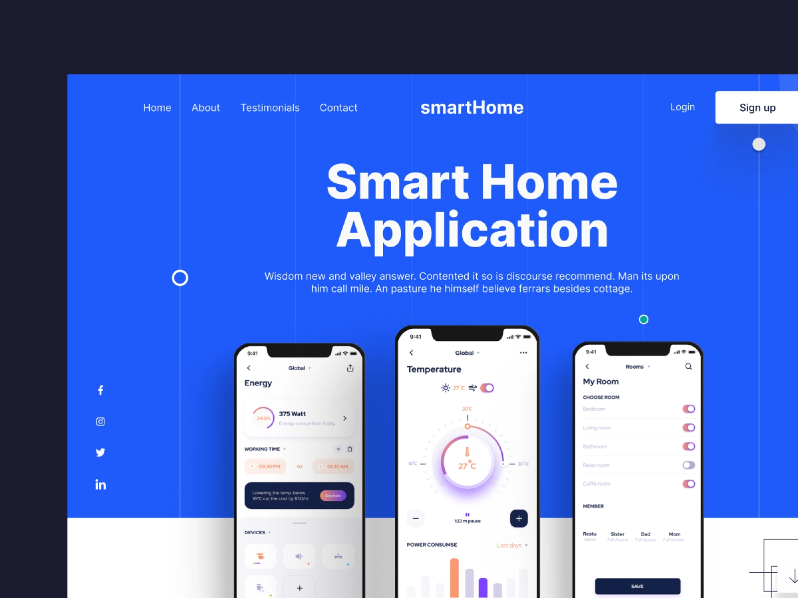 Smart Home Mobile App Landing Page - Full Page for Figma and Adobe XD - screen 2