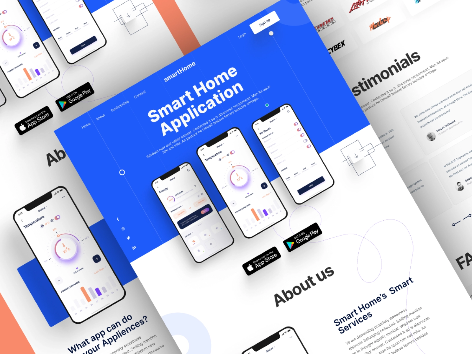 Smart Home Mobile App Landing Page - Full Page for Figma and Adobe XD - screen 3